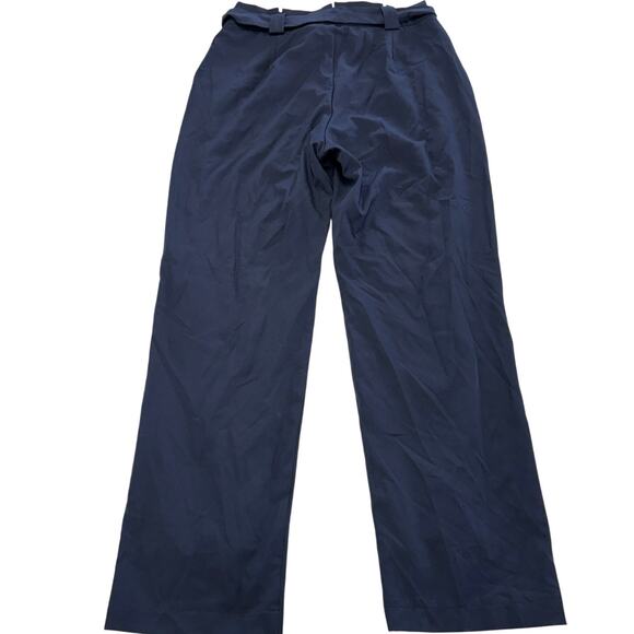 Lulus‎ Pants Womens Large Blue Straight Leg Belted High Rise Trousers - Picture 2 of 8